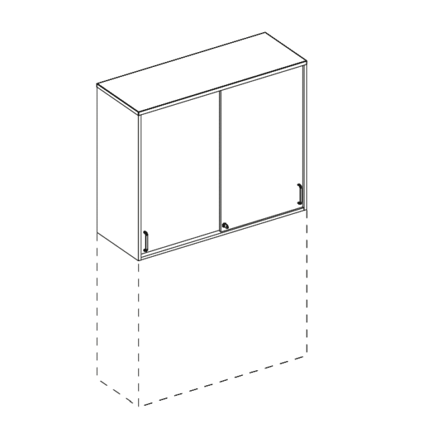 Aufsatzschrank mit Schiebetüren